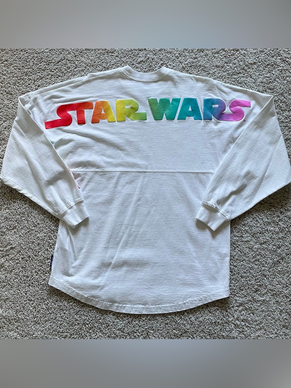 Disney White Spirit Jersey with Rainbow STAR WARS Pride Logo